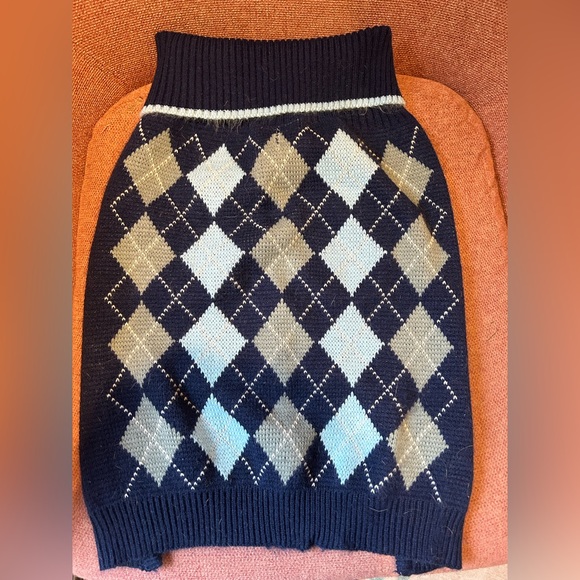 Blue argyle dog sweater - Picture 1 of 2